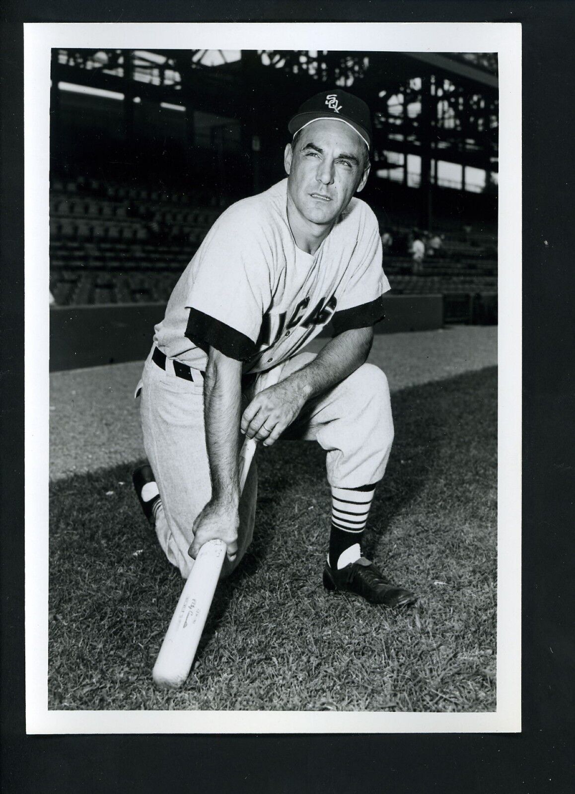 Phil Cavarretta circa 1954 Press Wire Photo Poster painting by Don Wingfield Chicago White Sox