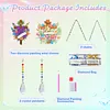 2 pi&egrave;ces croix croix DIY peinture acrylique diamant art carillons &agrave; vent avec pendentif en cristal et diamant pendentif suspendu double face pour adultes pour d&eacute;butants d&eacute;coration jardin maison