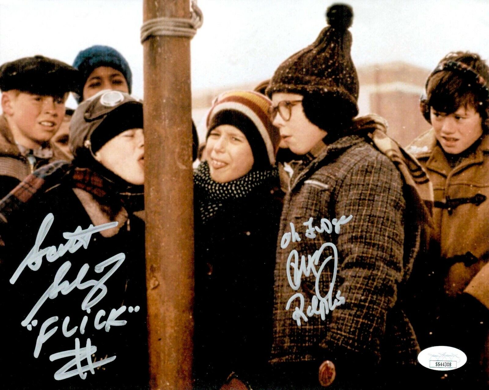 PETER BILLINGSLEY & SCOTT SCHWARTZ Signed 8x10 A CHRISTMAS STORY Photo Poster painting JSA COA