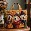 Maple Labrador Trio Quilted Tote  Bag