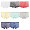 Men's sexy ultra-thin transparent mesh boxer briefs