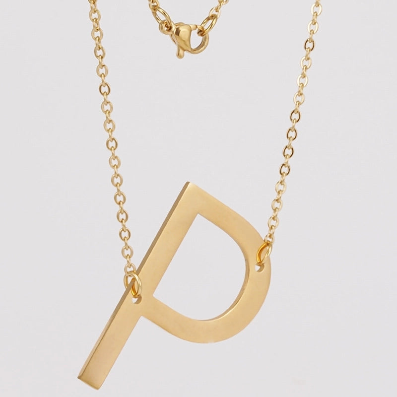 Minimalist Letter Stainless Steel Necklace Plating Stainless Steel Necklaces