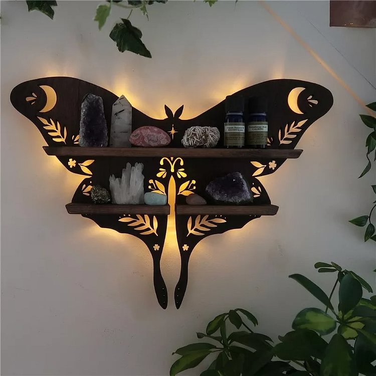 Luna Moth Lamp Crystal Shelf - tree - Codlins