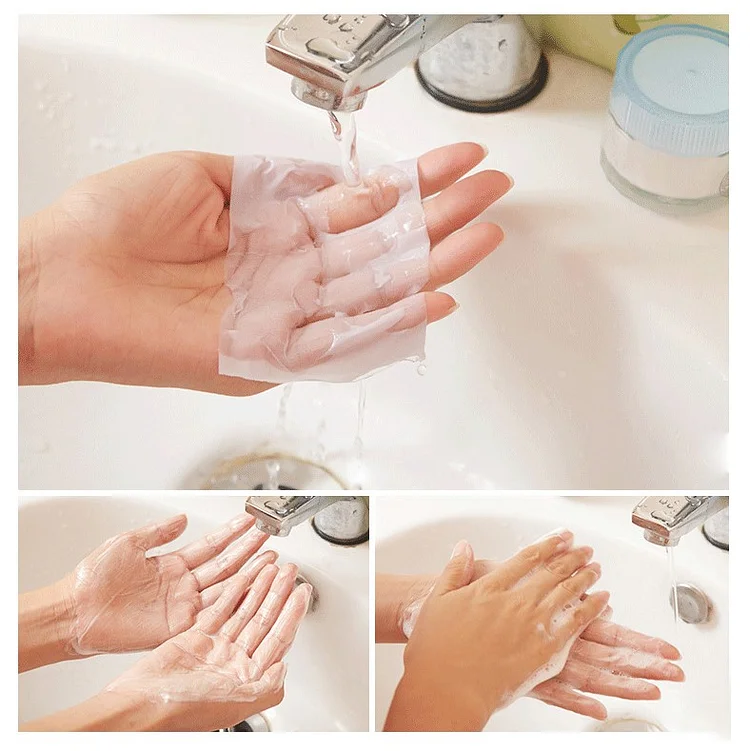 Pull-out hand soap paper