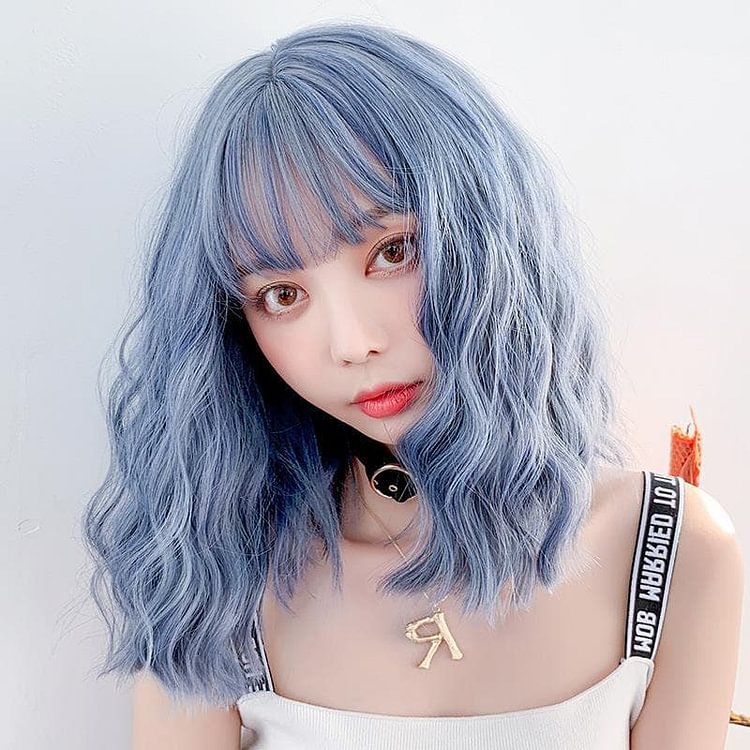 Pastel Cute Blue Grey Lolita Wigs SP14774