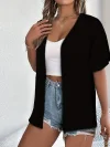 Vibrant Solid Color Open Front Cardigan - Soft, Versatile, Short Sleeve, Perfect for Spring & Summer - Women's Essential Clothing for Everyday Wear