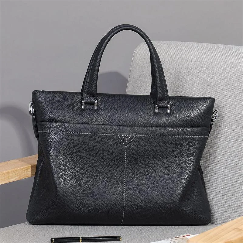 Men's Classic Casual Leather Soft Handbag Business Crossbody Bag
