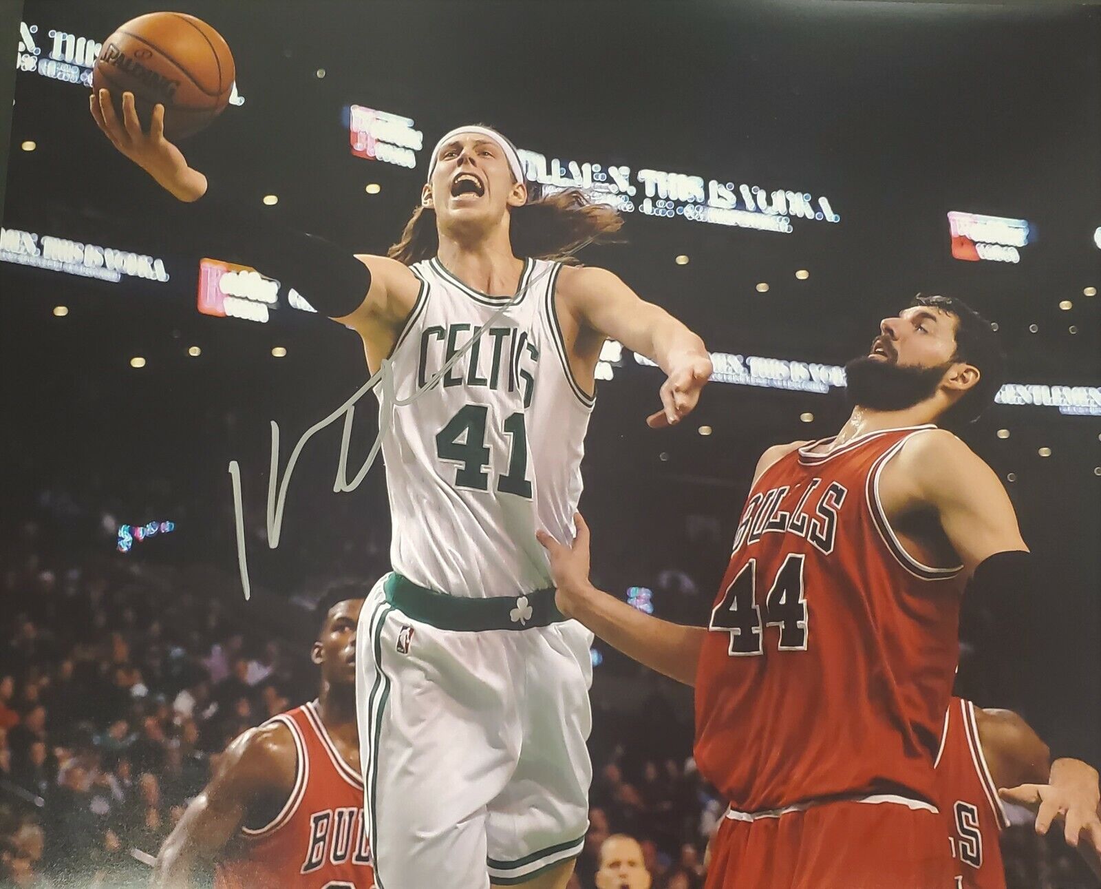 Autographed KELLY OLYNYK Boston Celtics 11x14 Photo Poster painting w/COA