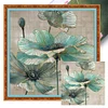 (US Only)Lotus leaf Printed Cross Stitch Kit 60x60cm DIY 11CT Thread Art Needlework