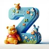 （Multi-Style)Winnie the Pooh's 26 Alphabet-Full Round Diamond Painting 30*30CM