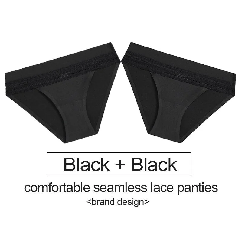 2PCS/Set Lace Panties Women's Underwear Female Lingerie Seamless Panties Underpants Sexy Briefs Intimates Woman Girls Pantys