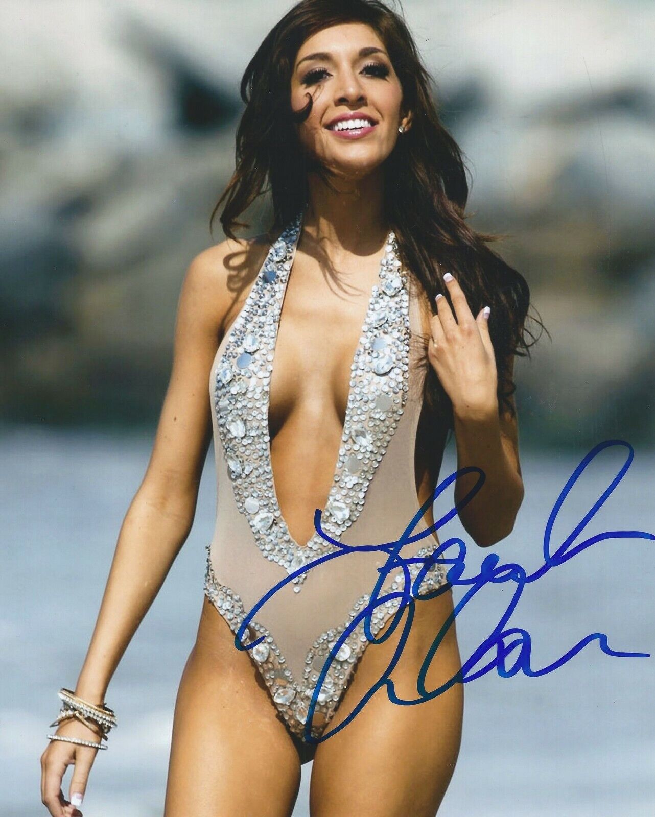 8x10 Photo Poster painting Picture HAND Autographed Signed: Farrah Abraham TEEN MOM Star