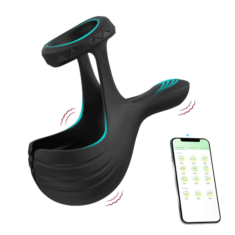 pearlsvibe -  App Remote Control Vibrating Testicle Massager & Penis Ring