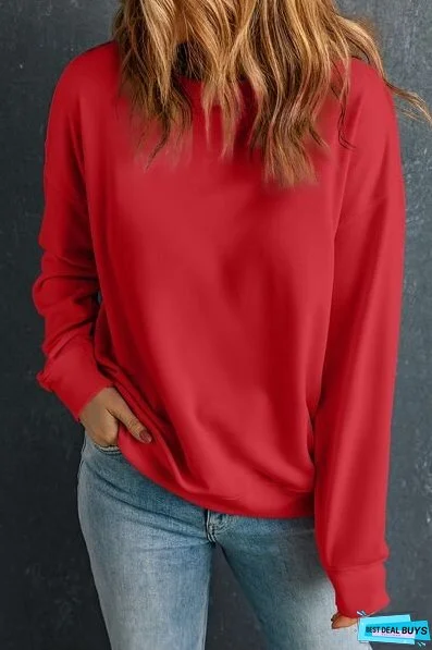 Round Neck Dropped Shoulder Sweatshirt