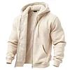 Men's Vintage Fleece Pocket Full Zip Long Sleeve Hoodie Jacket by Inlyline