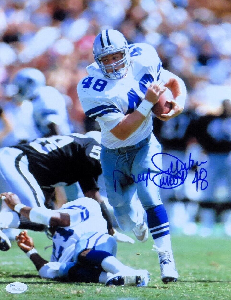 Darryl Johnston Signed Autographed 11X14 Photo Poster painting Cowboys JSA Blue Ink