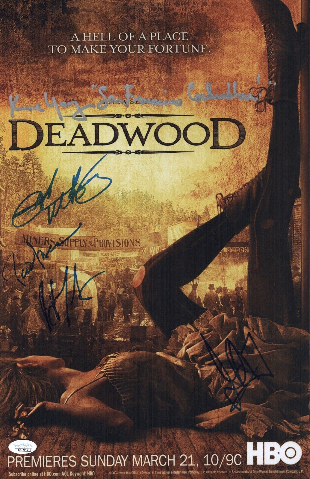 Ian McShane DEADWOOD Cast X5 Signed 11x17 Photo Poster painting IN PERSON Autograph JSA COA