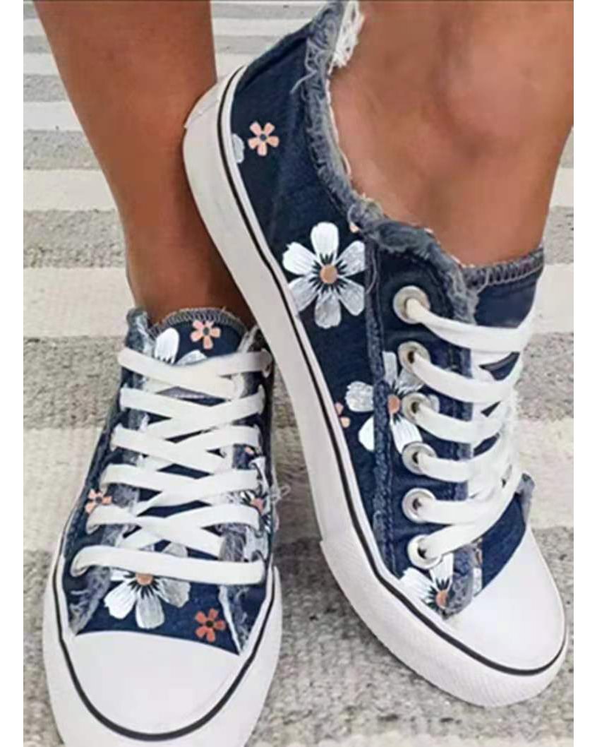 All Season Canvas Sneaker Heel Casual Flats