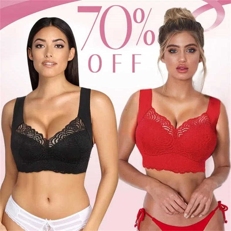 Luciana Secret ExSecret Bra &ndash; Ultimate Lift Stretch Full-Figure Seamless Lace Cut-Out Bra