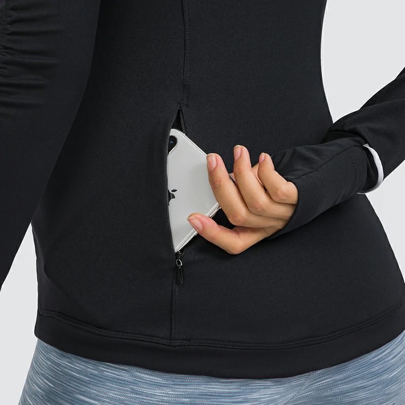 Women's long sleeve t shirt with thumb holes