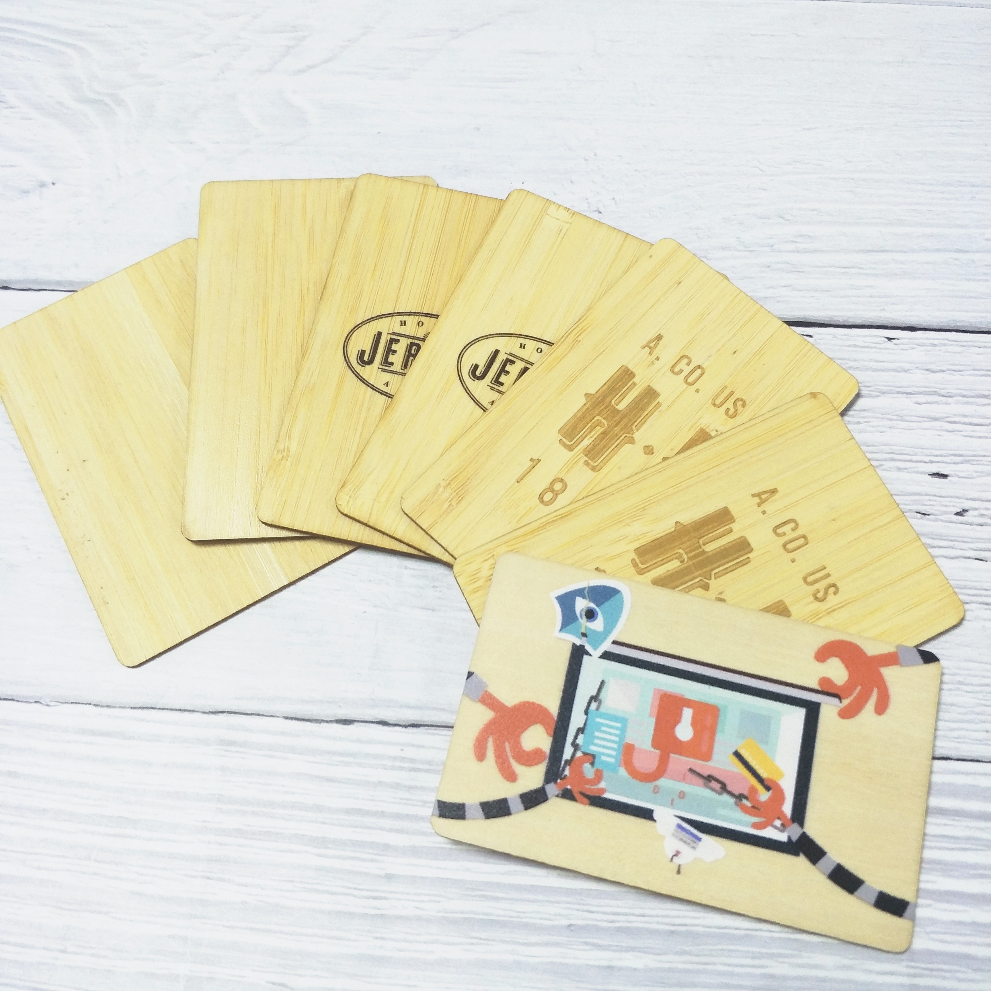 Digital Business Tap Card Bespoke Bamboo Wood NFC Card