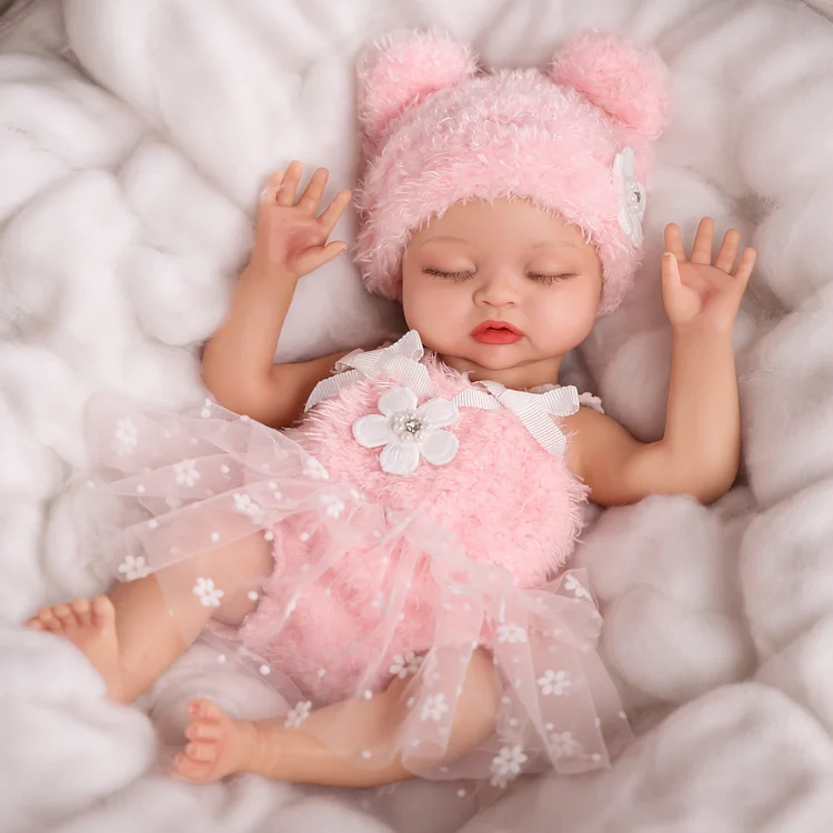 Babeside Nancy 16" Realistic Silicone Sleeping Baby Little Infant Girl Retaining Pacifier