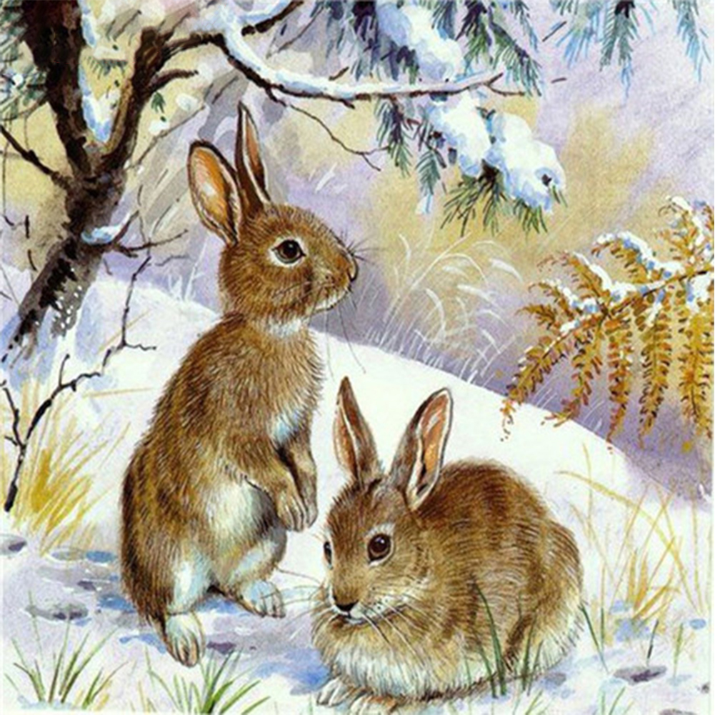 Картина зайцы старшая группа Меньшикова