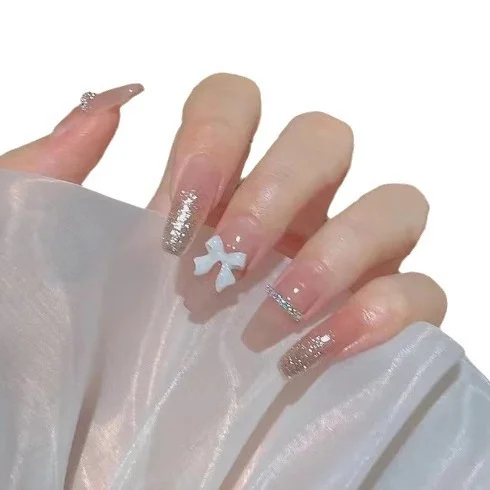 Churchf Nail Blush Love Dizzy Dye Wear Piece Advanced Sense Short Nail Piece Extension Removable Fake Nail Finished Products