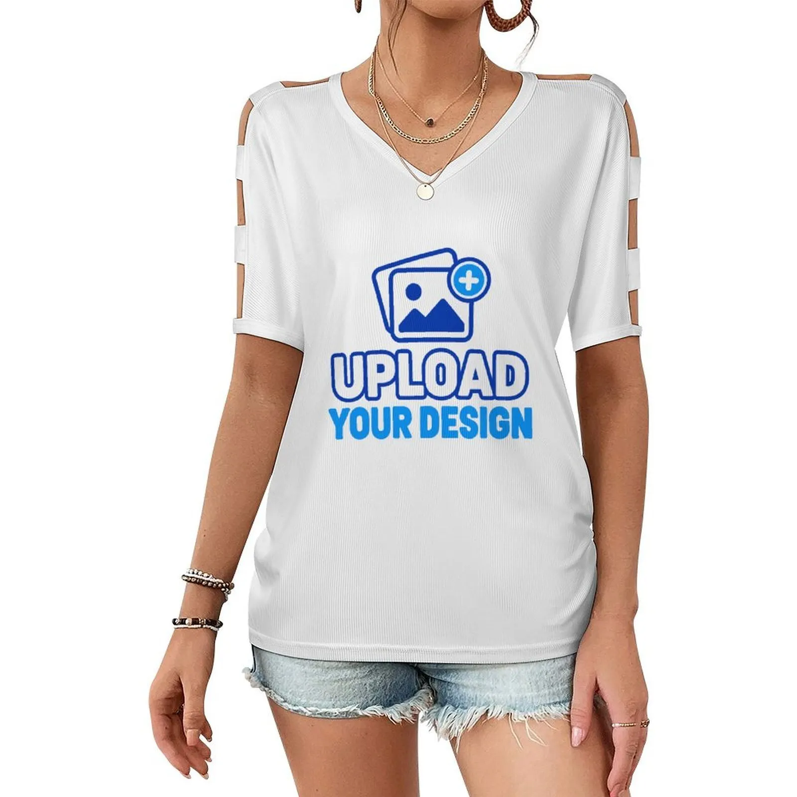 Off-Shoulder Short-Sleeve Top custom full-print product view 8