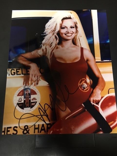 Pamela Anderson Beautiful Baywatch Signed 8x10 Photo Poster painting with COA