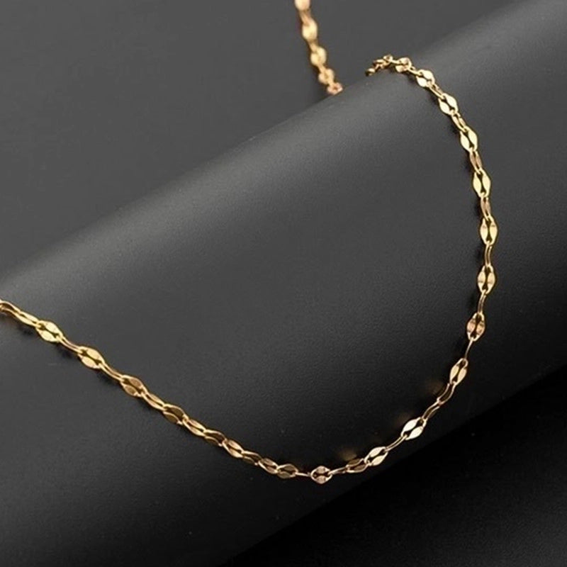 Stainless Steel 18K Gold Plated White Gold Plated Minimalist Plating Solid Color Necklace