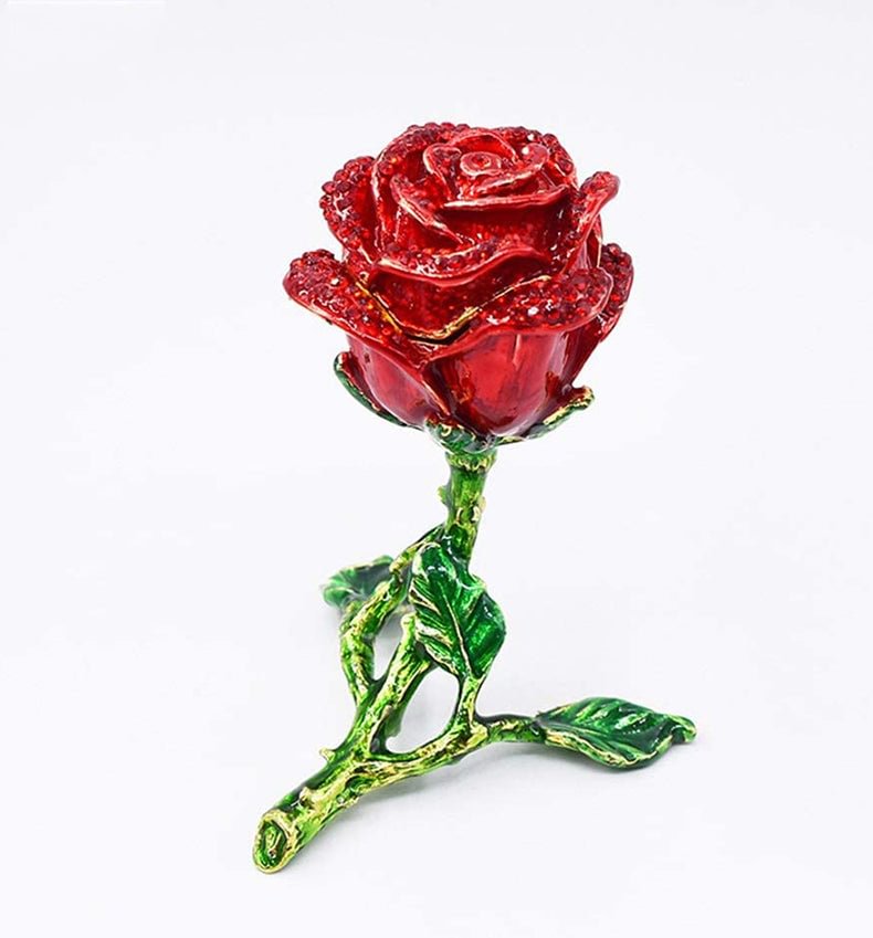 ハート型ネックレスとバラの花のジュエリーボックスセット