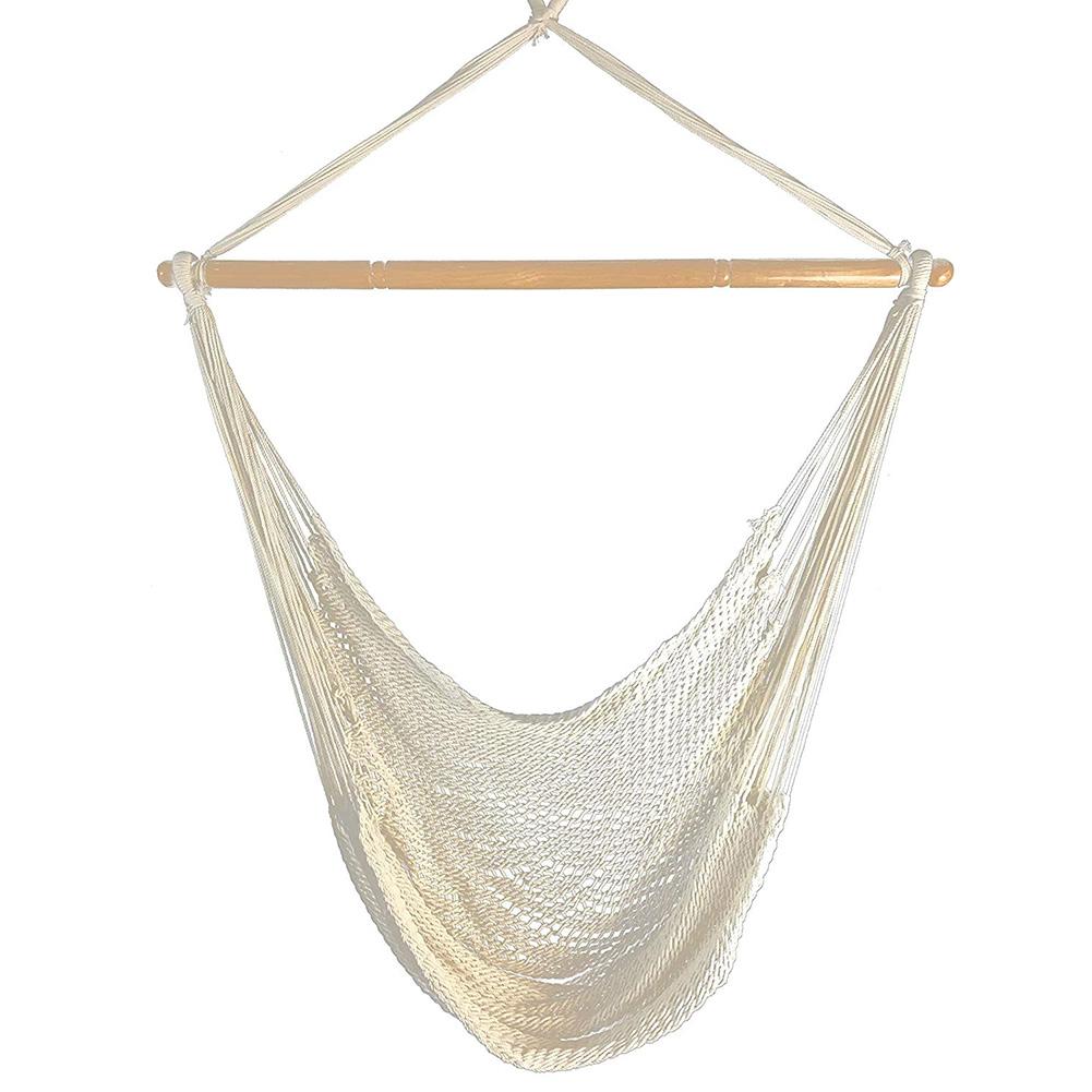 

Large Cotton Rope Hammock Chair Portable Hanging Chair Indoor Outdoor Use, White, 501 Original