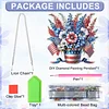 America Flag Fllower DIY Acrylic Diamond Painting Pendant Kits Home Wall Window Hanging Decor