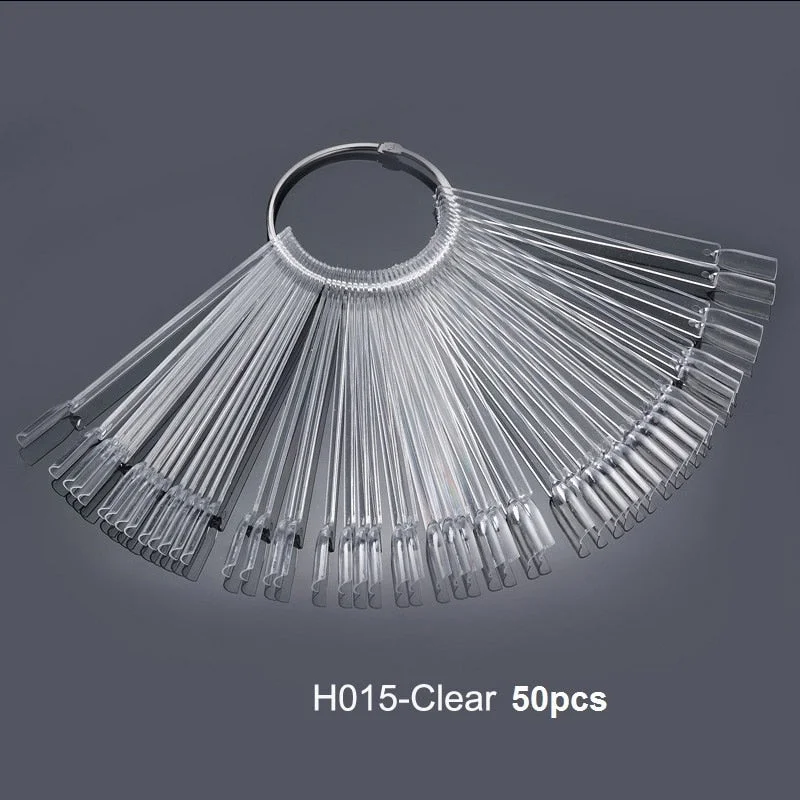 1 Set Nail Tips Sunflower Clear False Nails Fan Nature Nail Art Round Full Cover Nails Display Acrylic Practice Manicure Tools-Nail Inspo