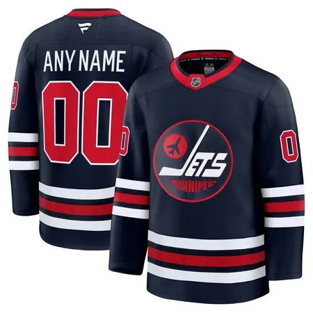 Men's Winnipeg Jets  Navy Alternate Premium Custom Jersey