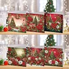(US Only)6PCS DIY Diamond Art Greeting Cards Congratulations Card & Gift (Christmas Tree)