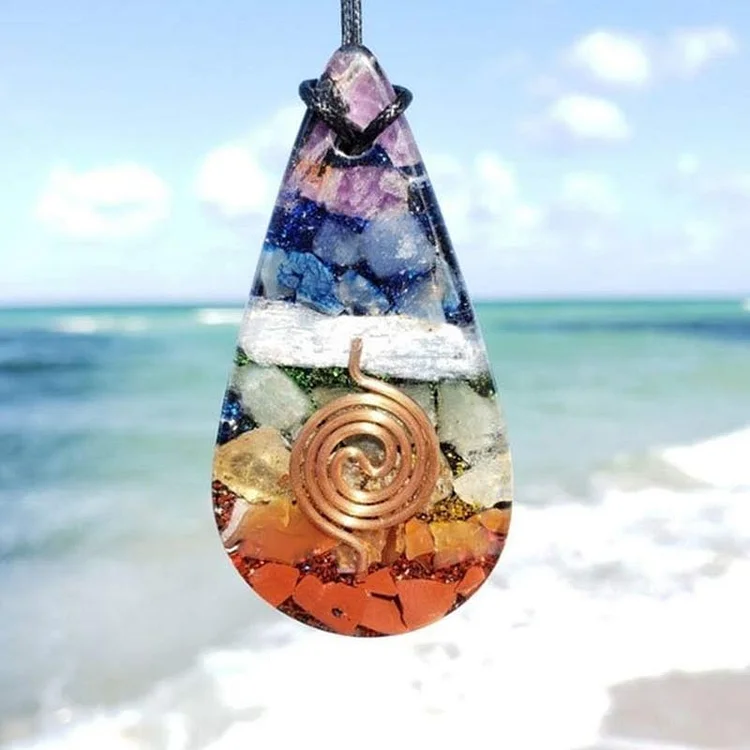 Chakra Rainbow Healing Orgone Necklace 