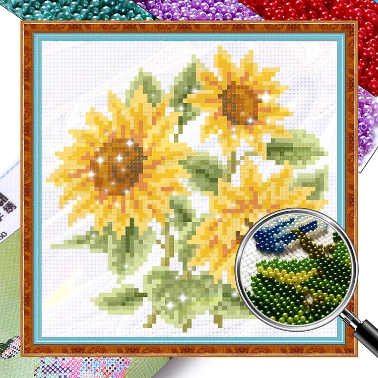 Flower- 9CT Bead Embroidery Cross Stitch(Partial Embroidery)