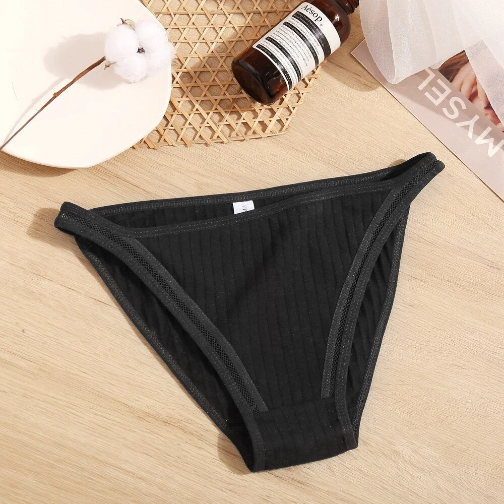 Fashion Cotton Women Panties Breathable Hollow Out Underwear Female Sexy Solid Color Briefs For Ladies Casual Comfortable Thongs
