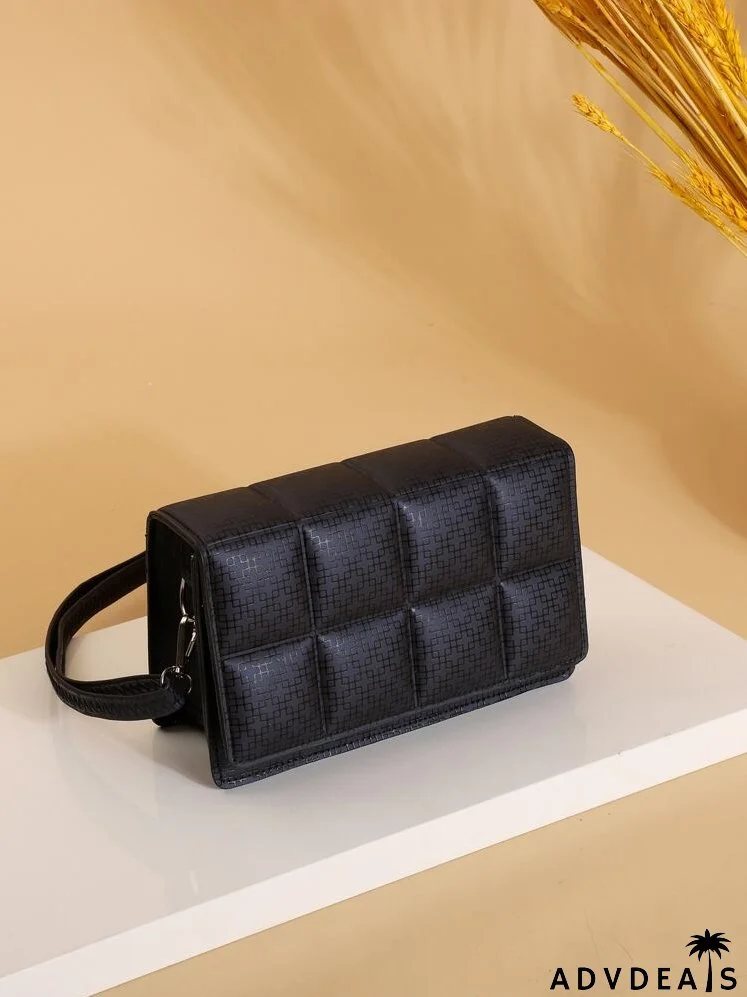 All Over Print Quilted Flap Square Bag