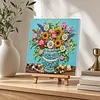 Framed Sunflower Blue Vase -  DIY Button Art Painting Kit for Creativity DIY Pearl Dot Crafts for Gift Home Wall Decor 30*30CM