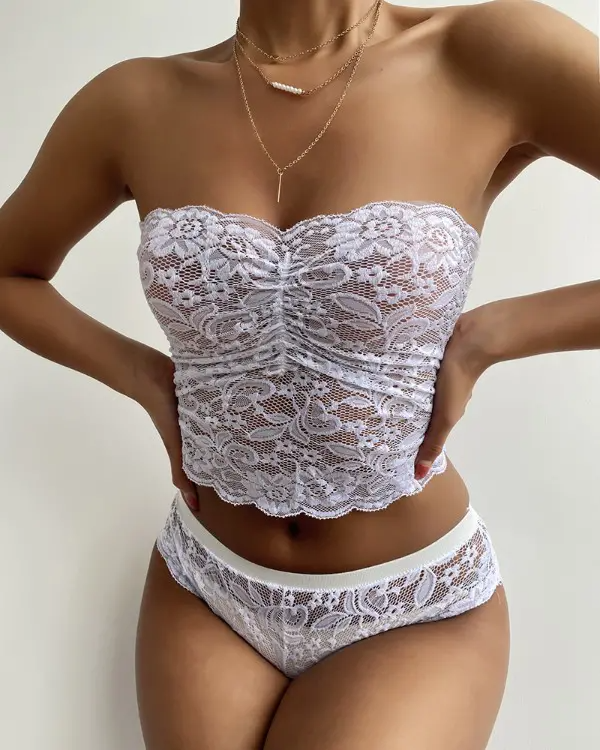Sexy Wrapped Chest Lace Lingerie Set