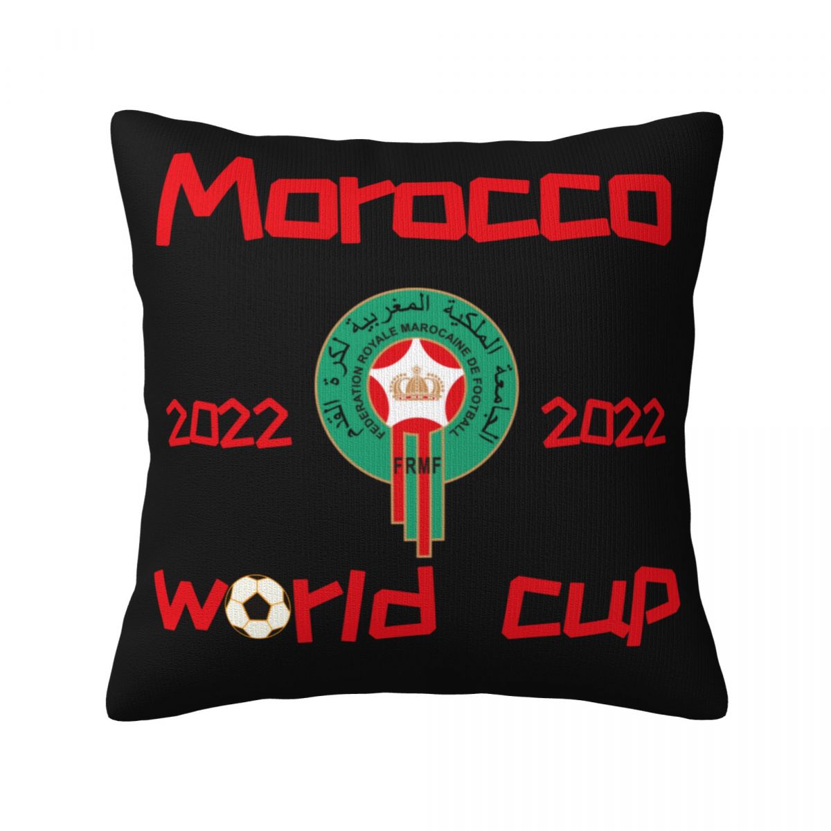 Morocco 2022 World Cup Team Logo Pillow Covers 18x18 Inch