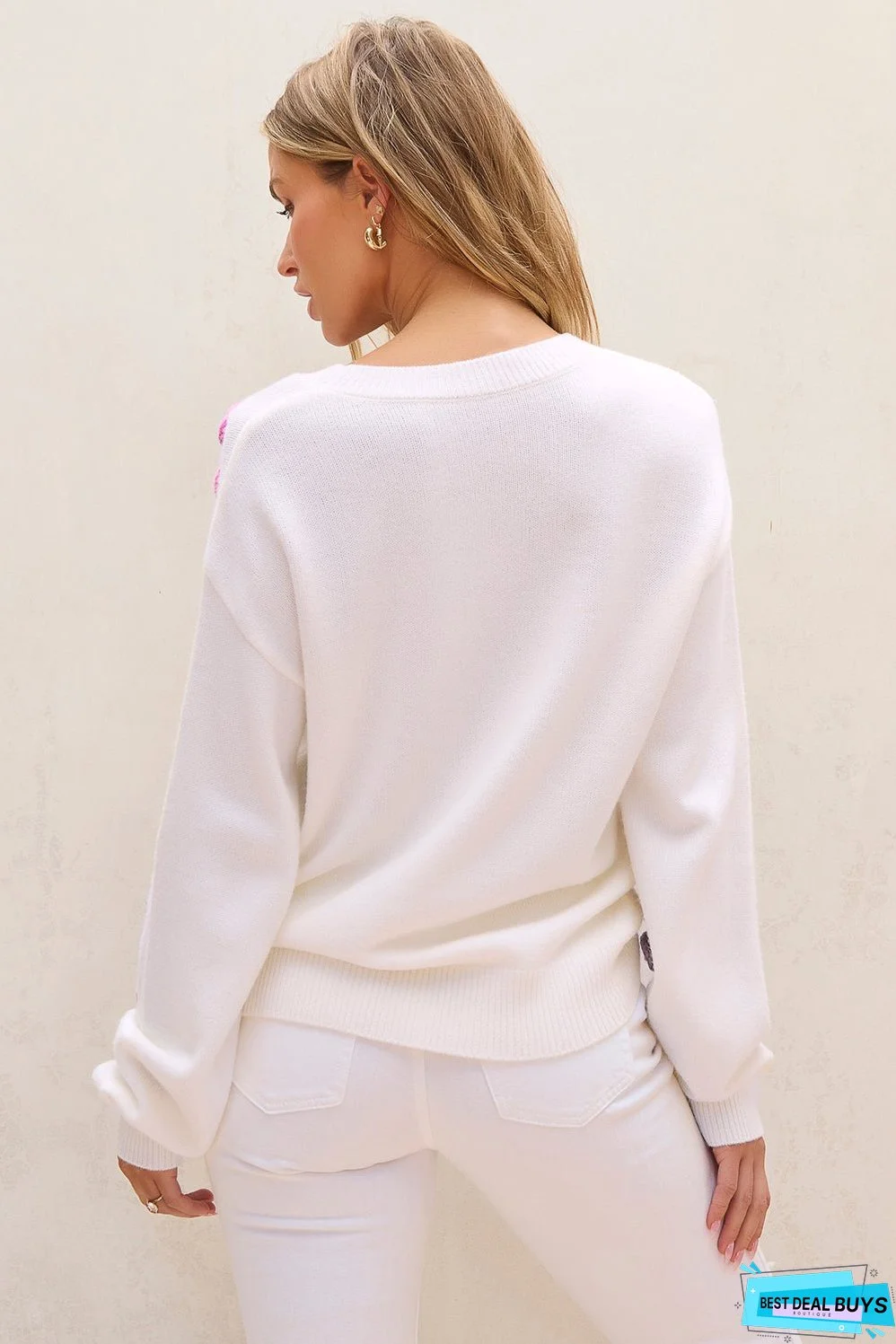 Floral Crochet Chunky Knit Sweater