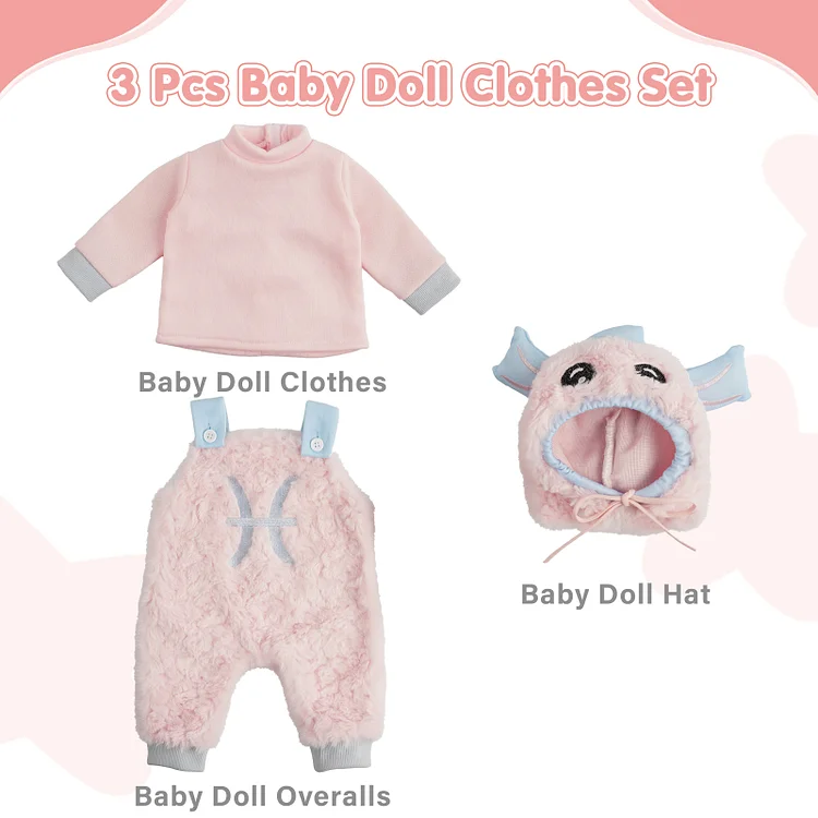 Babeside 17" - 22" Reborn Baby Doll Pisces Plush Set Accessories