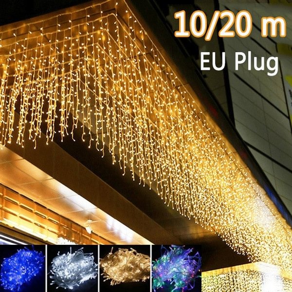LED String Light 100/200LED 10M/20M Christmas/Wedding/Party Decoration Lights Garland Outdoor Garden Fairly Led Lamp(EU Plug)
