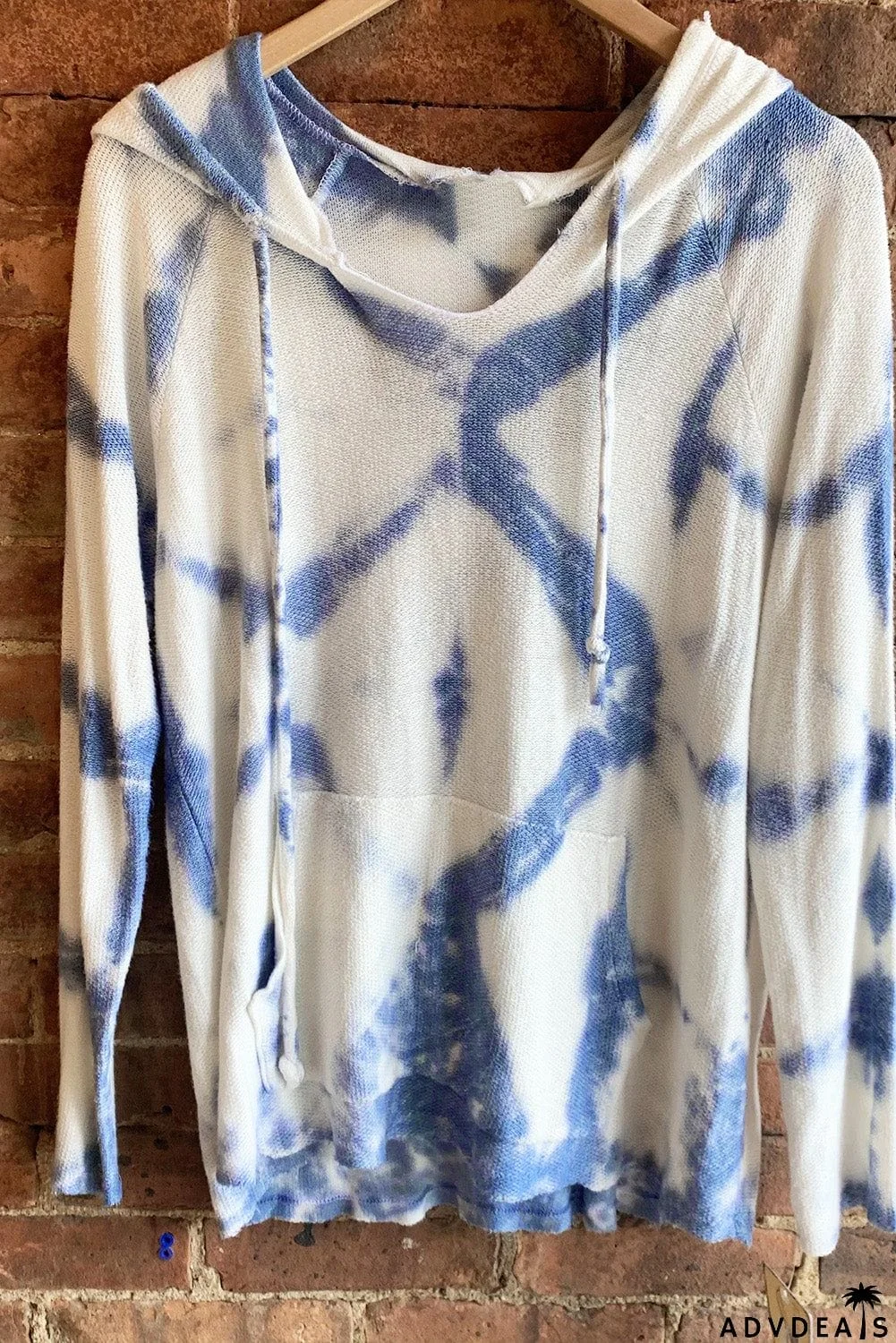 Tie-dye Knit Hooded Top