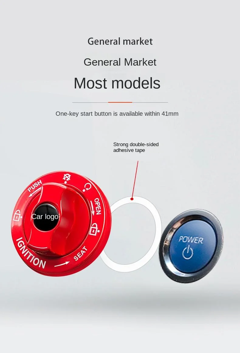Car one-touch start metal button