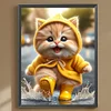 Diamond Painting -DIY Full Round Drill Yellow Raincoat Cat